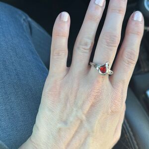 Ruby silver ring